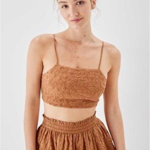 NWOT American Eagle Embroidered Square Neck Crop Tank